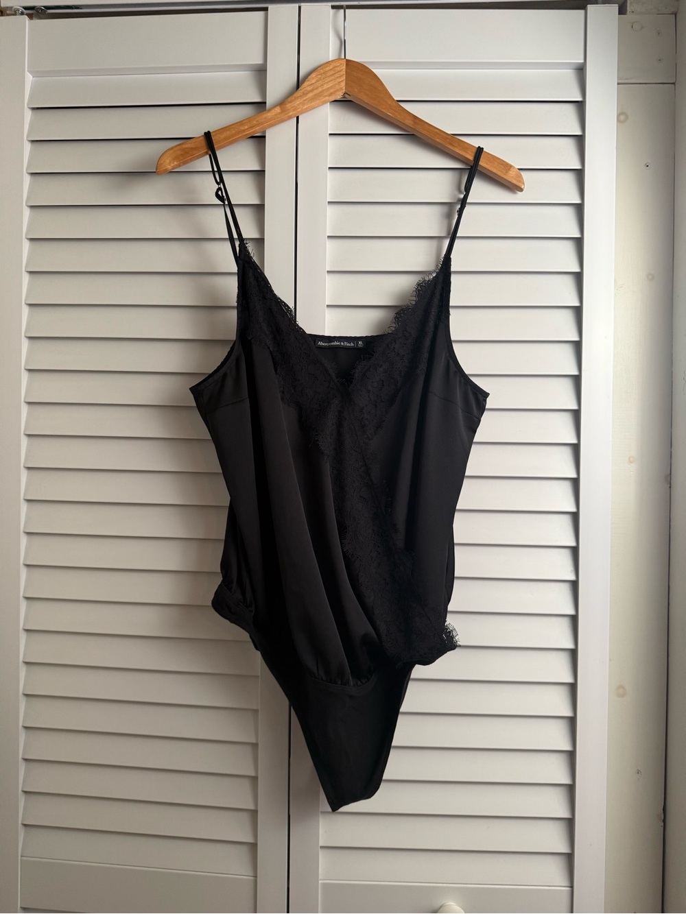 Abercrombie & Fitch Black Lace Trim V-Neck Bodysuit